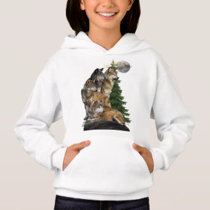 Wolf und Mond Hoodie