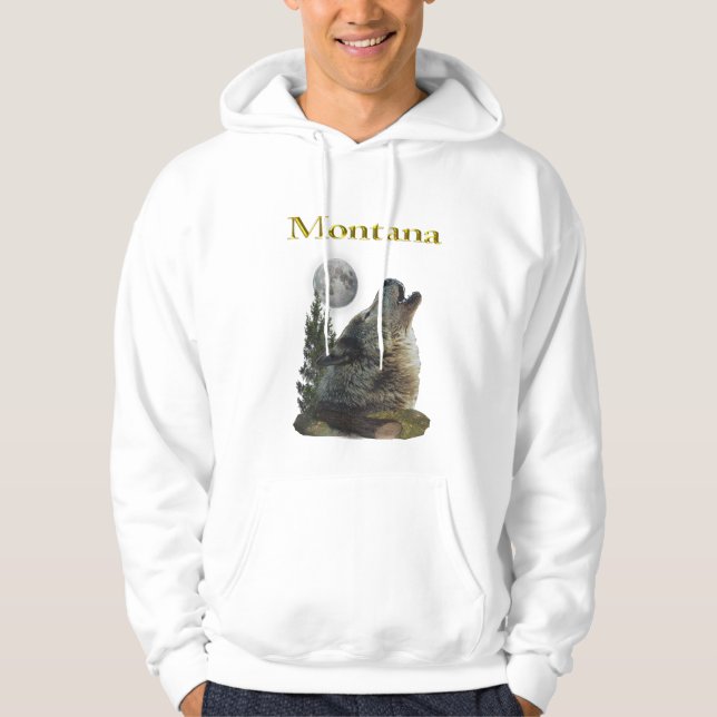 Wolf und Mond Hoodie (Vorderseite)