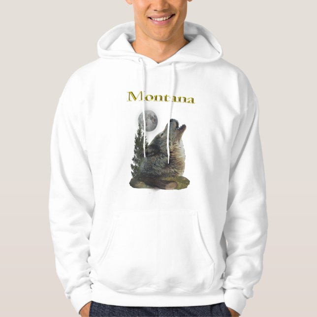Wolf und Mond Hoodie (Vorderseite)
