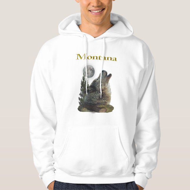 Wolf und Mond Hoodie (Vorderseite)