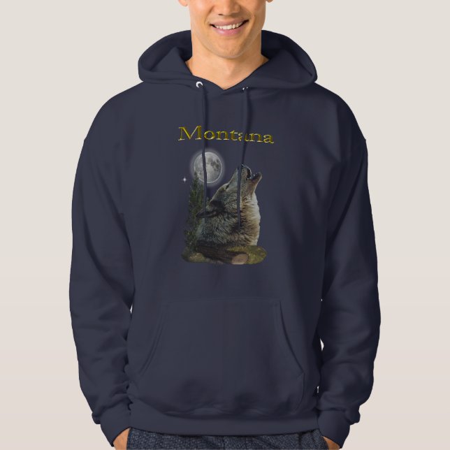 Wolf und Mond Hoodie (Vorderseite)