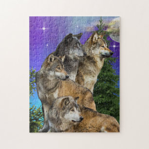 Wolf und Mond Puzzle
