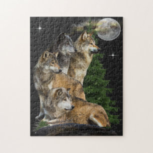 Wolf und Mond Puzzle