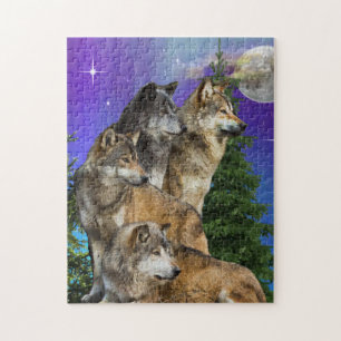 Wolf und Mond Puzzle