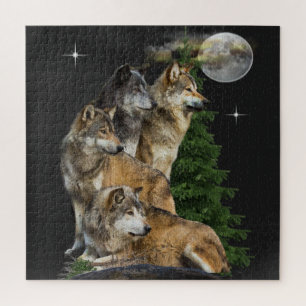 Wolf und Mond Puzzle