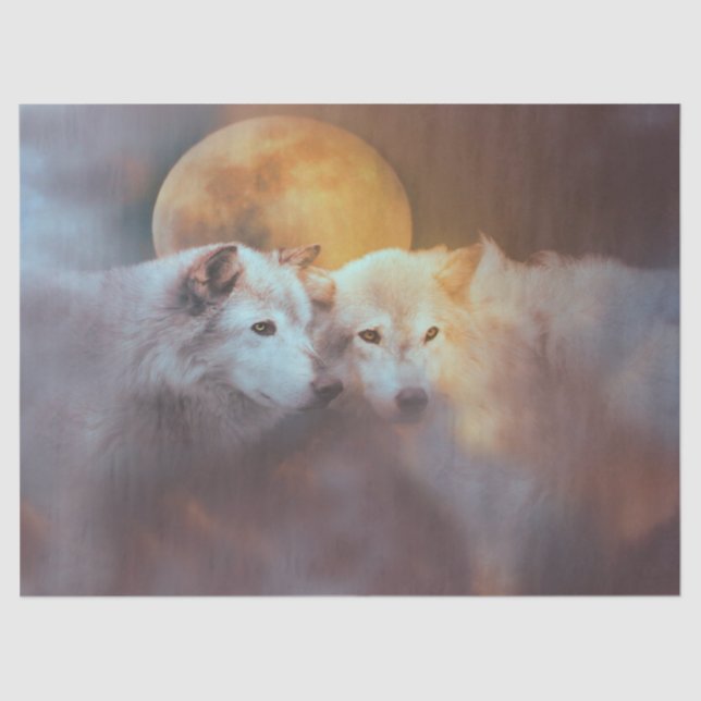 Wolf und Mond Seidenpapier (Vorderseite)