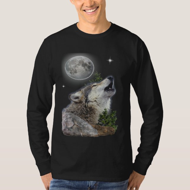 Wolf und Mond T - Shirt (Vorderseite)
