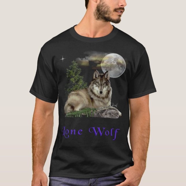 Wolf und Mond T-Shirt (Vorderseite)