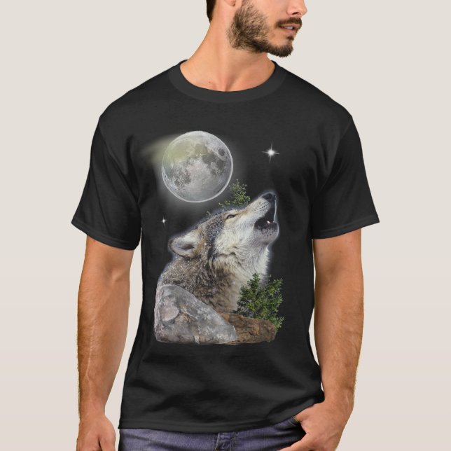 Wolf und Mond T - Shirt (Vorderseite)