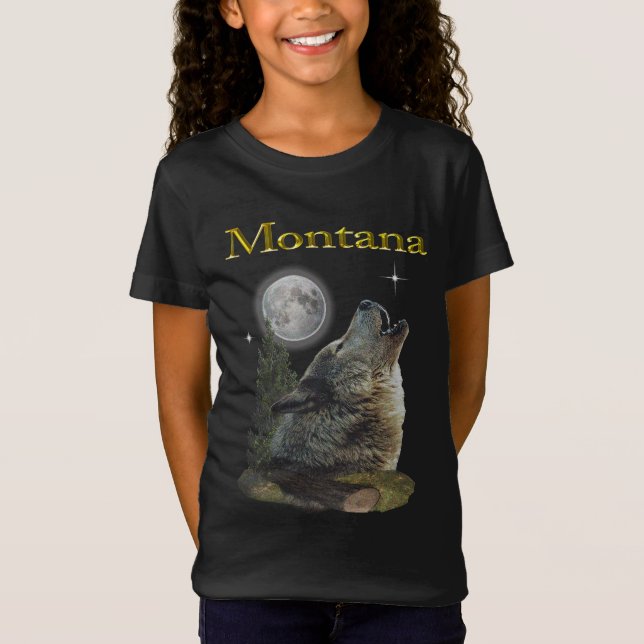 Wolf und Mond T-Shirt (Vorderseite)