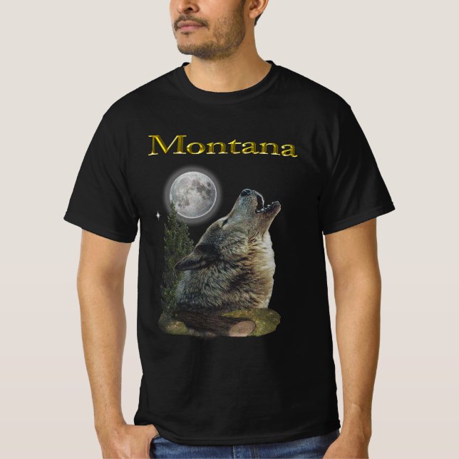 Wolf und Mond T-Shirt (Vorderseite)