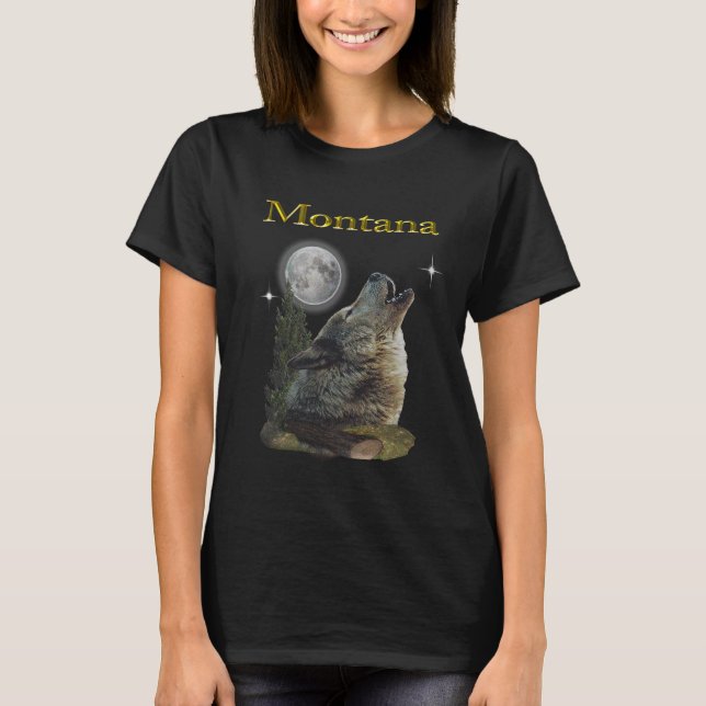 Wolf und Mond T-Shirt (Vorderseite)