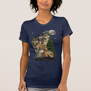 Wolf und Mond T-Shirt