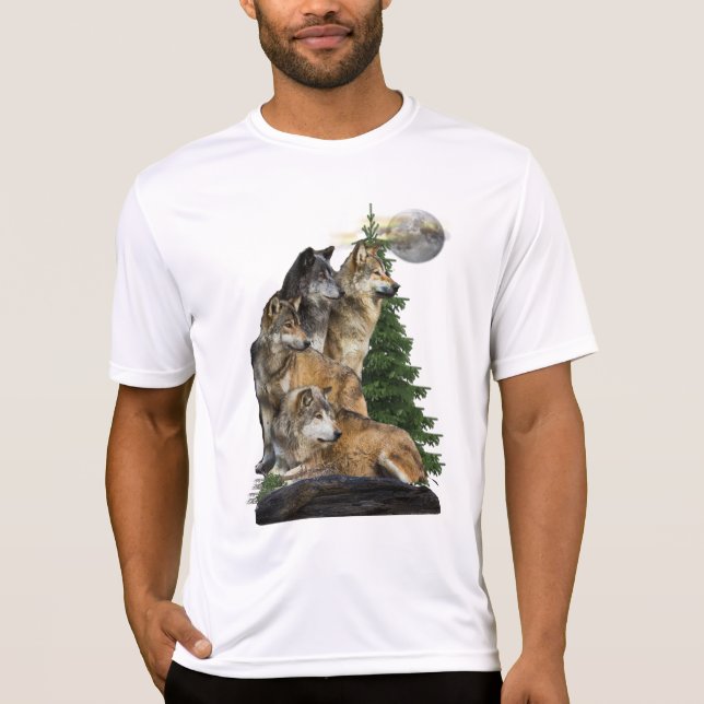 Wolf und Mond T-Shirt (Vorderseite)