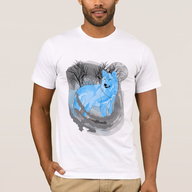 Wolf und Mond T-Shirt (Vorderseite)