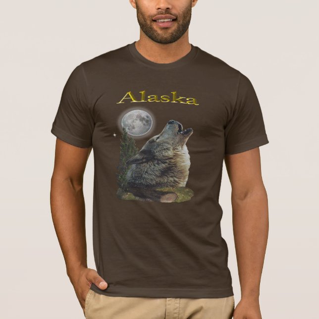 Wolf und Mond T-Shirt (Vorderseite)
