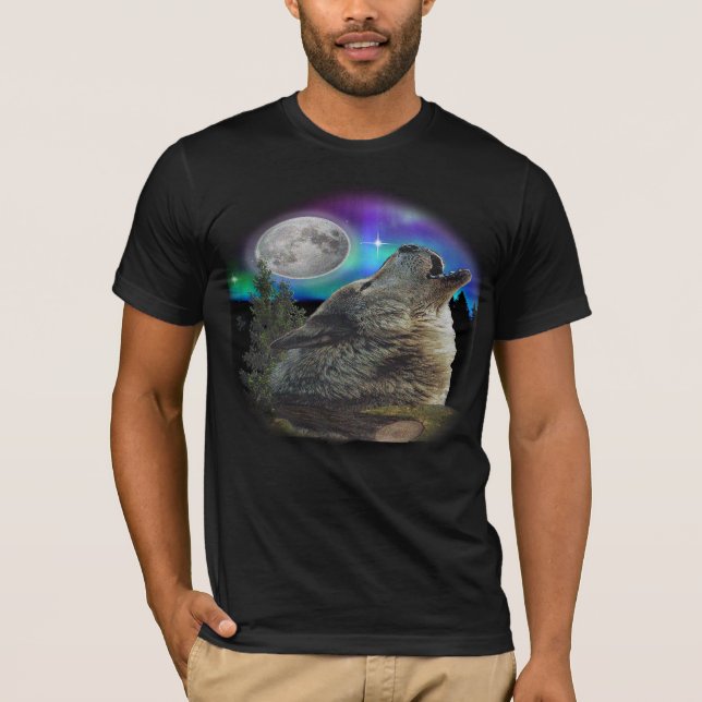Wolf und Mond T-Shirt (Vorderseite)