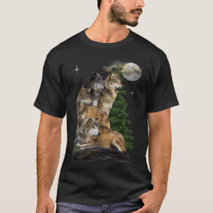 Wolf und Mond T-Shirt