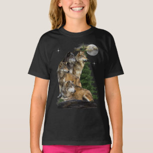 Wolf und Mond T-Shirt
