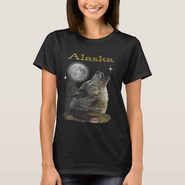 Wolf und Mond T-Shirt (Vorderseite)