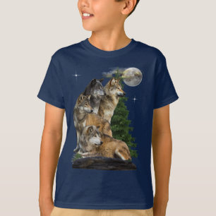 Wolf und Mond T-Shirt