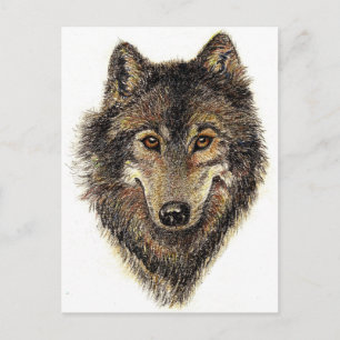 Wolf- und Packquote - Tiersammlung Postkarte