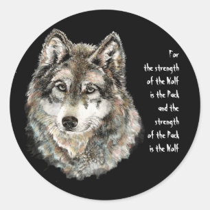 Wolf- und Packquote - Tiersammlung Runder Aufkleber