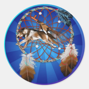 WOLF und PIPE Runder Aufkleber