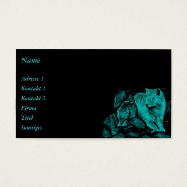 Wolf und Raven in der Nacht (Vorderseite)