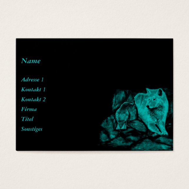 Wolf und Raven in der Nacht (Vorderseite)