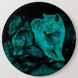 Wolf und Raven in der Nacht Button