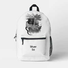 Wolf und Raven mit Skull Bedruckter Rucksack