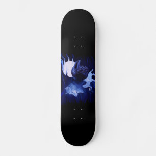 Wolf und Raven mit Vollmond Skateboard