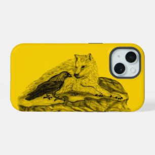 Wolf und Raven, Schwarz und Gelb iPhone 15 Hülle
