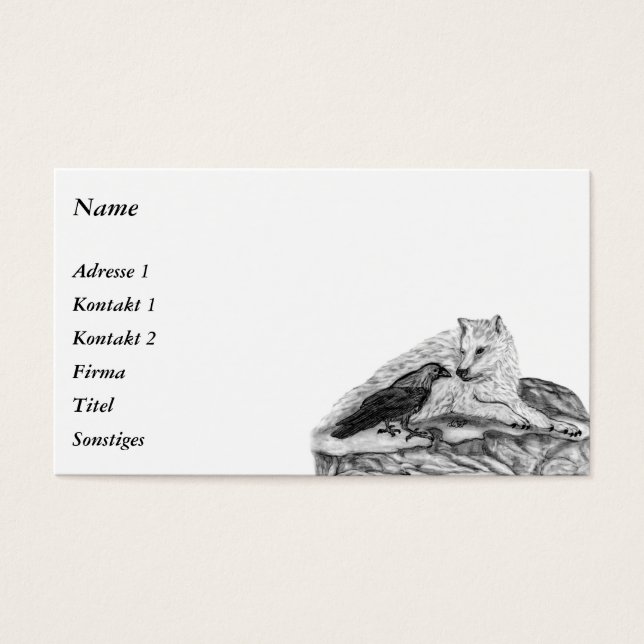 Wolf und Raven - Schwarz und Weiß (Vorderseite)