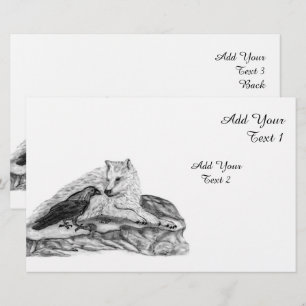Wolf und Raven - Schwarz und Weiß Briefpapier