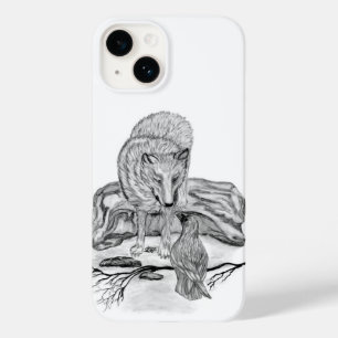 Wolf und Raven Schwarzweiß-Design Case-Mate iPhone 14 Hülle