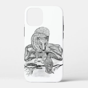 Wolf und Raven Schwarzweiß-Design Case-Mate iPhone Hülle