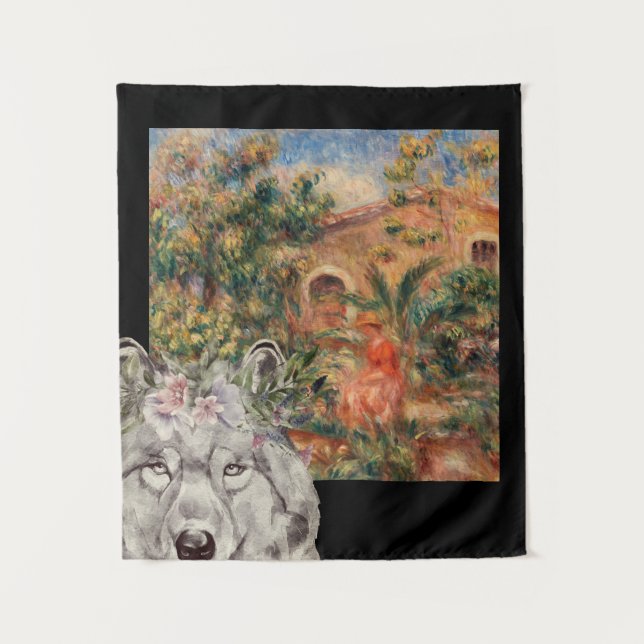 Wolf und Renoir's Farmhouse Wandteppich (Vorderseite)