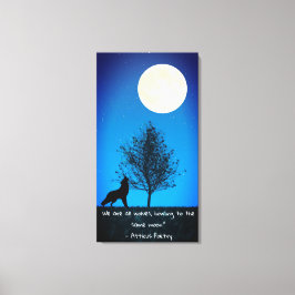 Wolf und Vollmond Leinwand Wandkunst