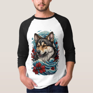Wolf und Wellen T-Shirt
