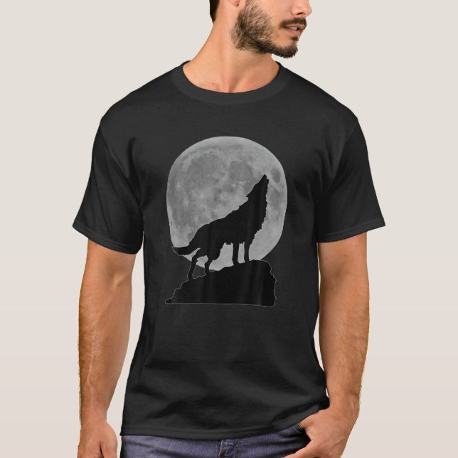 Wolf unter Vollmond Cool T-Shirt (Vorderseite)