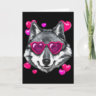 Wolf Valentins Shirt Wolf Herz Tier Gesicht Wolf Karte