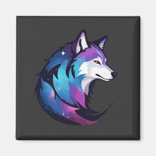 Wolf Vector Art Animal Modern Urban City Graphic Magnet