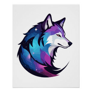 Wolf Vector Art Animal Modern Urban City Graphic Poster