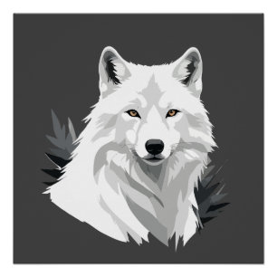 Wolf Vector Graphic Art Portrait Animal Spirit Poster