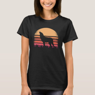 Wolf Vintag Howling auf Moon 70er 80er Retro Hallo T-Shirt