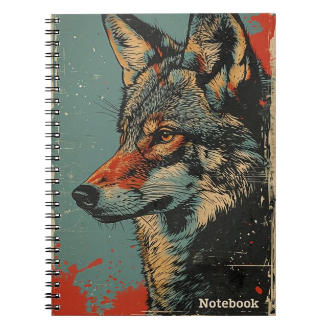 Wolf Vintage Notizblock (Vorderseite)