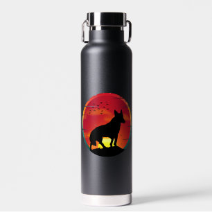 Wolf Vintage Sonnenuntergang Trinkflasche