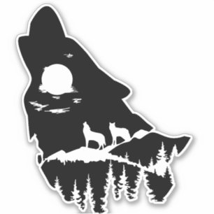 Wolf Vinyl Sticker. Aufkleber